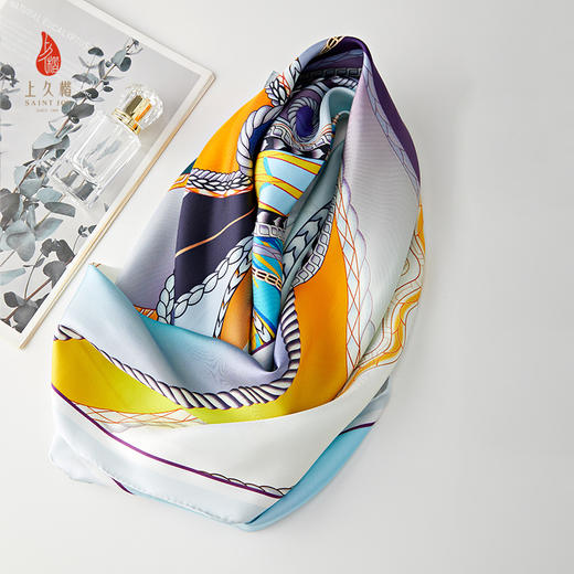 SAINTJOY/上久楷真丝方巾 印花真丝方巾 蝶变 FJS20050 商品图2