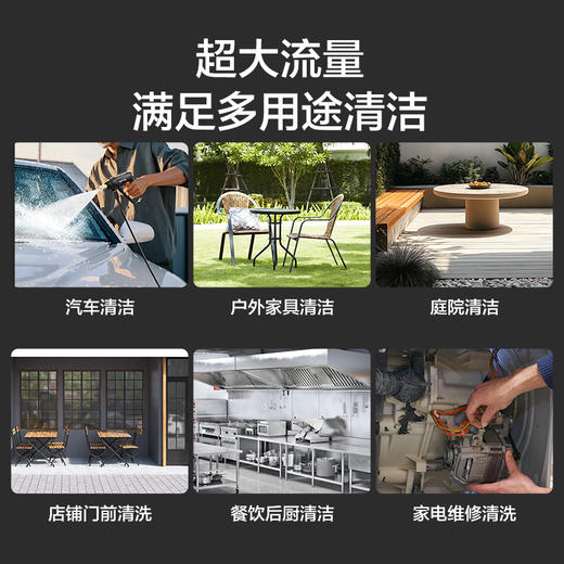 亿力黑犀牛高压洗车机220V家用2200W功率清洗机汽美高压水枪 商品图3