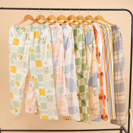 自然醒薄荷家居服孕妇睡裤女士长裤纯棉夏季全棉夏天长款可调节月子产后薄款家居裤QH 商品图6