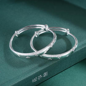 子佩集S999银【幸福茁壮】童镯【TZ000608-1】纯银发芽嫩芽2504