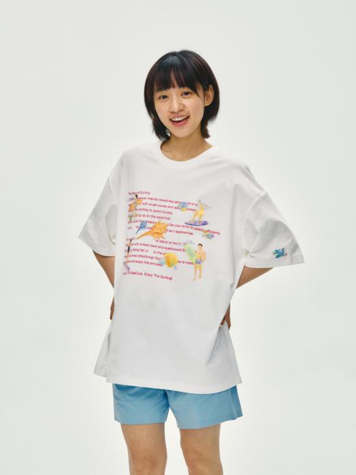 CryingCenter 夏日海边 冲浪步骤 手绘插画宽松T恤短袖 哭喊中心 商品图1