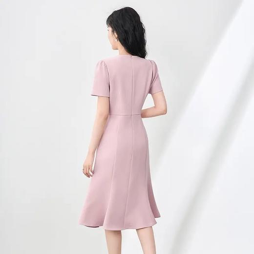 【高货wl】全新升级【铂金会员330/天猫439/差价109】(01031) 洛诗琳轻奢重工钉钻贝壳圆领鱼尾裙时尚气质短袖连衣裙 商品图1