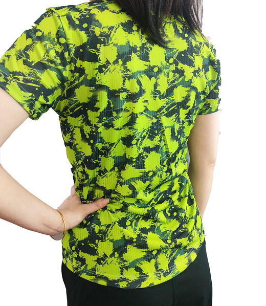 Y024女式印花抽针面料排汗速干抗皱防晒百搭圆领短袖T恤 商品图1