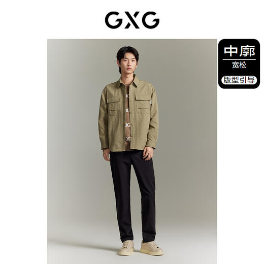 GXG男装 黑色肌理感工装风口袋衬衫外套衬衫  热卖衬衫 GEX10314673 商品图1