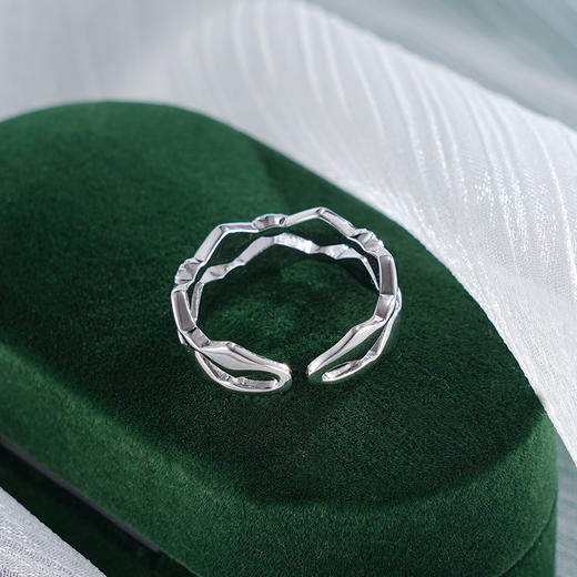 子佩集S925银【雅萃风华】戒指【JL070755】纯银锆石白贝母菱形交织2504 商品图2