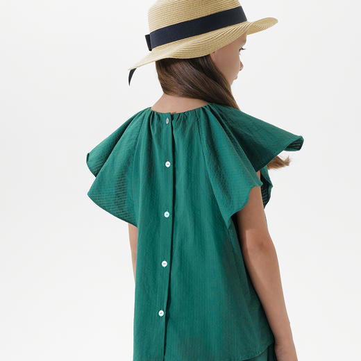 【马克珍妮 法式】女童荷叶边飞袖短袖套装2件套夏装新款250003 商品图3