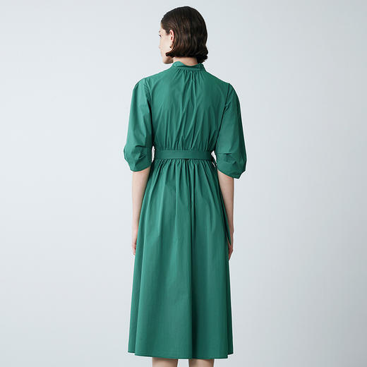 EITIE爱特爱夏季新款气质通勤V领收腰显瘦衬衫连衣裙7807538 商品图9
