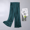 丁摩百搭宽松针织真丝阔腿裤女 松紧腰九分裤休闲裤 桑蚕丝面料透气AL003 商品缩略图7