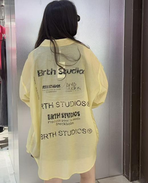 N前后印图案长袖衬衫（黄）夏季 152060060321 商品图3