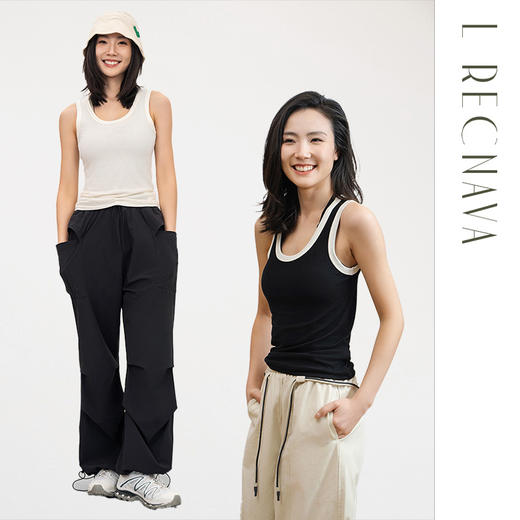 L RECNAVA 莫代尔山羊绒U领宽肩带背心（不带胸垫） 商品图0