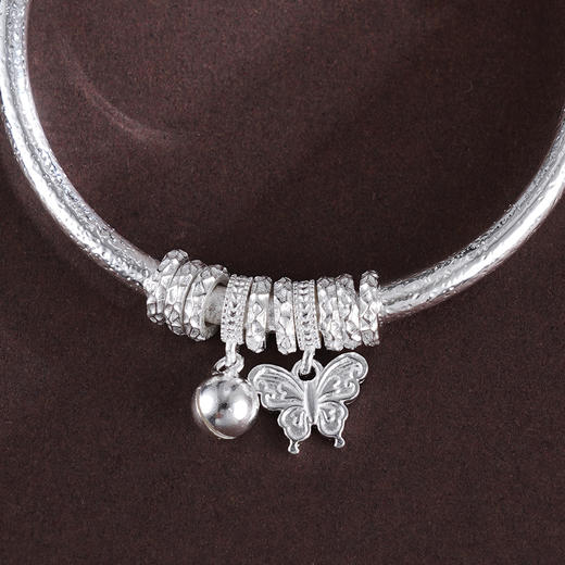 子佩集S999银【蝶梦情深】手镯【WZ003809】纯银钱串腰缠万贯蝴蝶盘缠盘缠2504 商品图4