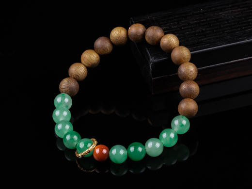 XY0302沉香+非洲翠南红银跑环手串 商品图2