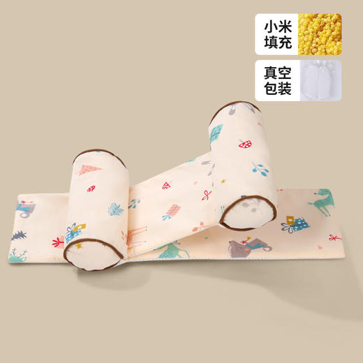 【重力交叉定型枕，可调节，可拆洗】云片枕头婴儿定型枕 幼儿宝宝枕头 纠正防偏头 荞麦壳新生儿侧睡枕-QQ 商品图8