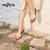 Safiya/索菲娅2025波西米亚编织时尚方头外穿百搭平底一字拖SFD2110370 商品缩略图5