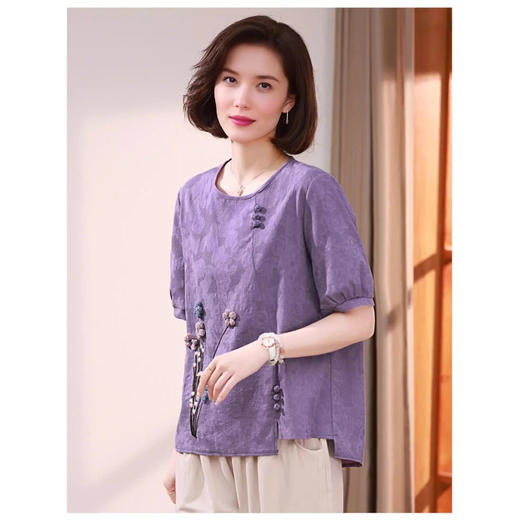 裁缝学苑AS472中老年圆领上衣裤子套装纸样女装T恤短袖新款棉麻上衣样板 商品图1