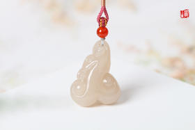 和田藕粉玉【如意】吊坠 配精美挂绳