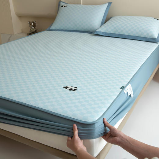 轻奢绣花凉感床笠款凉席 全包裹懒人必备冰凉席 商品图2