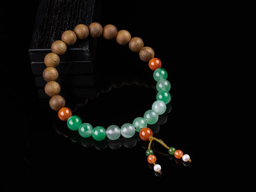 XY0305沉香+非洲翠南红珍珠手串 商品图1