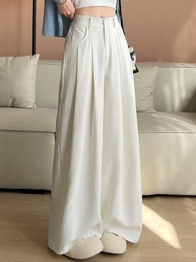 【1秒穿出好比例❗️“奶芙”氛围感西装裤】告别臃肿显高显瘦，出街回头率200%，面料升级亲肤柔软舒适，冰丝垂感修身山本裤休闲宽松棉麻西装阔腿裤QQ