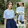 OLrain欧芮儿蓝白条纹短袖T恤夏季2025夏季新款时尚洋气减龄上衣 商品缩略图2