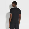 【一】ZEGNA 杰尼亚 男士字母徽标刺绣弹力棉质短袖polo衫 黑色 E7358A5 B746 K09 商品缩略图2