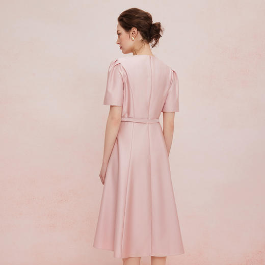 QF838斯尔丽2025新款配色腰带修身放摆气质高雅宴会小礼服年轻款连衣裙 商品图1