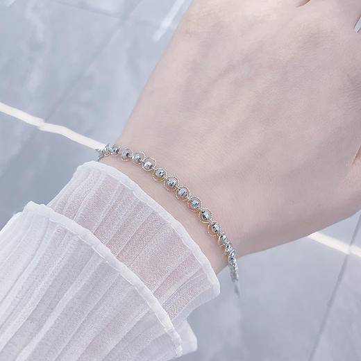 【限时8.8折】【线上铂金馆】PT950 铂金空心调节线包珠手链(PTSL00055)预售产品下单后不退款不退货不换货不补差价) 商品图0