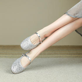 品质好货|Safiya/索菲娅2025气质简约水钻星闪浅口平跟玛丽珍单鞋SFD1111745