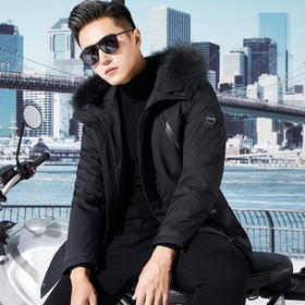 K94771799981450 凯撒KAISER冬季连帽中长款皮衣男派克服男