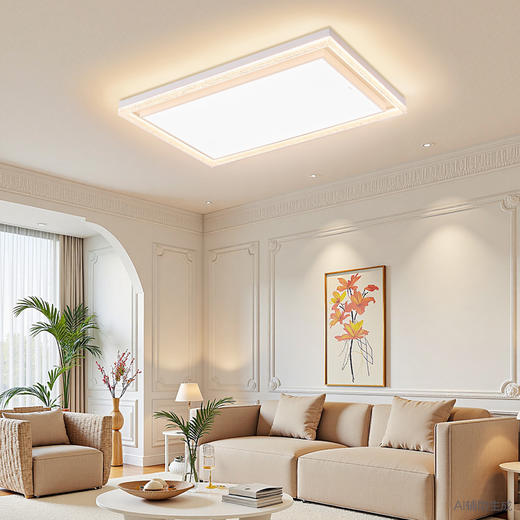 欧普（OPPLE）轩影客厅1.1m大尺寸设计美学仿水晶光效吸顶灯套餐 商品图5