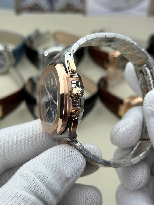 3K厂V3升级版薄薄薄！真功能，真小秒！百达翡丽鹦鹉螺5980多功能计时腕表【表壳】腕表尺寸40.5毫米，厚度为全网最薄仅13.5毫米，同正品一致的枕型表壳采用正面拉丝‼️‼️ 商品图1