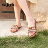 Safiya/索菲娅2025露趾民族风编织复古方头休闲百搭平底凉拖SFD2110366 商品缩略图3