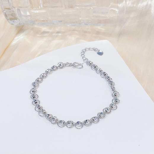 【限时8.8折】【线上铂金馆】PT950 铂金空心调节线包珠手链(PTSL00055)预售产品下单后不退款不退货不换货不补差价) 商品图1