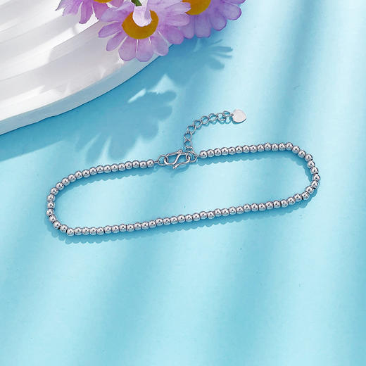 【限时8.8折】【线上铂金馆】PT950 铂金空心调节转运金珠圆珠手链（内里为铂金链，珠约2.3-2.7mm）(PTSL00019)预售产品下单后不退款不退货不换货不补差价) 商品图1