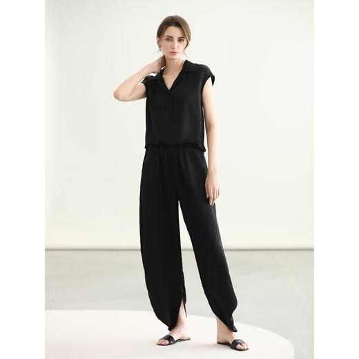 COCOBELLA[100%醋酸]极简风阔腿休闲裤女奢感镰刀裤PA3082-2 商品图1