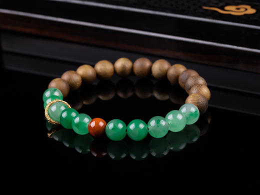 XY0302沉香+非洲翠南红银跑环手串 商品图4