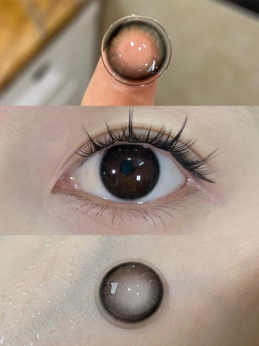 honeyegg半年抛美瞳 黑茶茶 14.2mm 商品图0