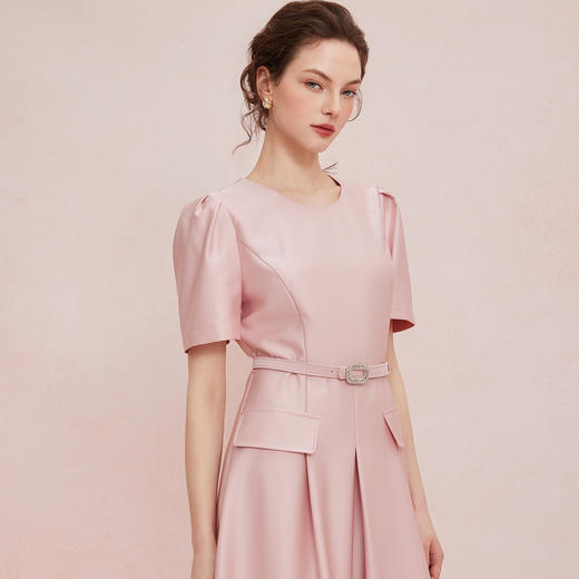 QF838斯尔丽2025新款配色腰带修身放摆气质高雅宴会小礼服年轻款连衣裙 商品图2