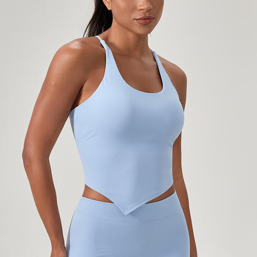 跃牌【欲动春风】系列 瑜伽运动背心带胸垫女透气裸感瑜伽上衣跑步健身背心52173 商品图3