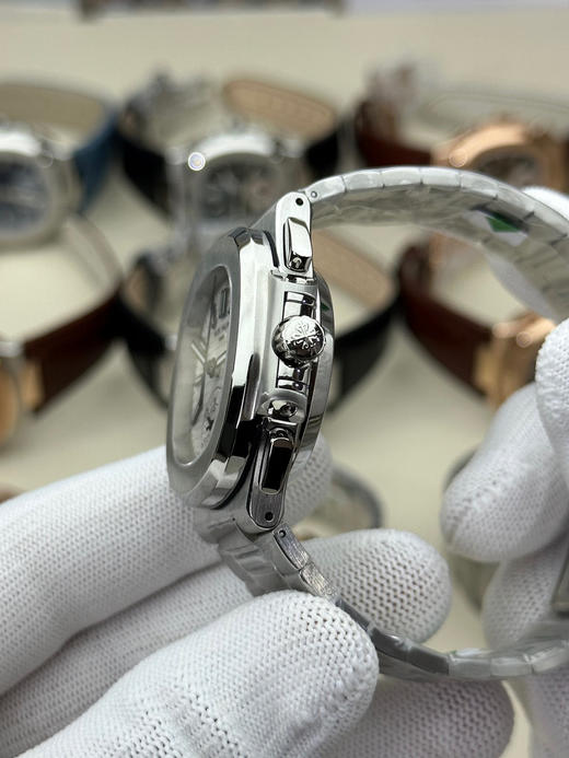 3K厂V3升级版薄薄薄！真功能，真小秒！百达翡丽鹦鹉螺5980多功能计时腕表【表壳】腕表尺寸40.5毫米，厚度为全网最薄仅13.5毫米，同正品一致的枕型表壳采用正面拉丝❕❕❕ 商品图12