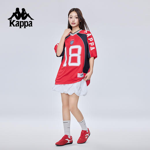 Kappa卡帕背靠背2025新款夏季运动t恤复古短袖情侣款休闲美式上衣KPCJBTD12 商品图4