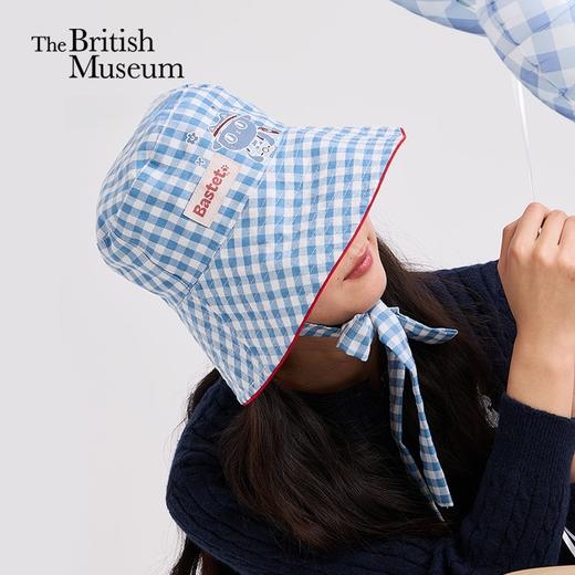 大英博物馆 巴斯特系列 萌猫复古 格纹 渔夫帽遮阳帽 商品图0