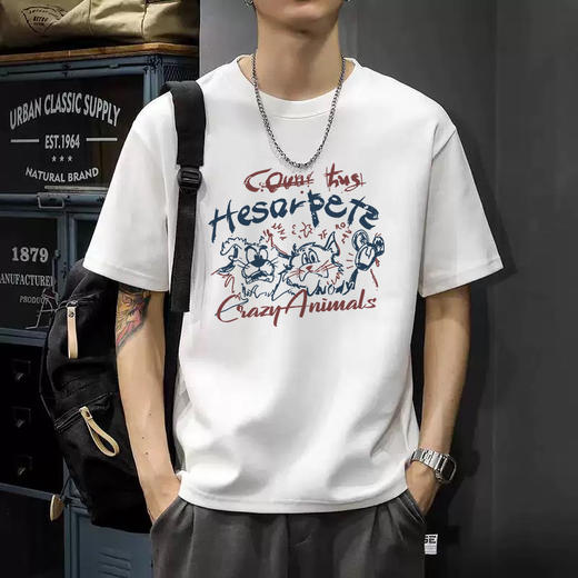 2025新款 男女款【69元3件，加购物车自动减】200g重磅纯棉印花短袖 100％棉显瘦百搭 清凉透气 商品图1