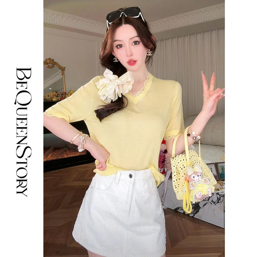 余潇潇【出街老花】轻奢时尚百搭洋气烫钻显瘦多巴胺裙裤2025新款 商品图2