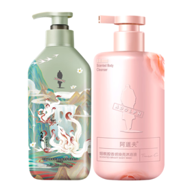 阿道夫 烟酰胺焕亮香感沐浴液 350ml +阿道夫茶麸冰护理专研无硅油洗发水(祛油止痒) 350ml
