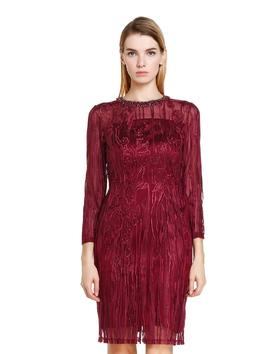 50365650556001538  歌中歌Song of Song  刺绣斯文长袖连衣裙