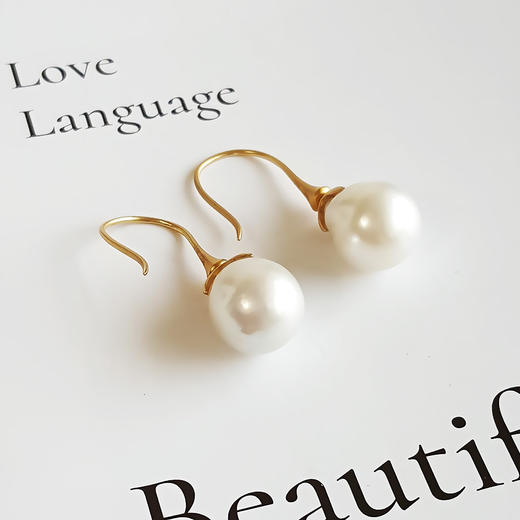 【天然正品】AU750黄金镶天然白色巴洛克海水珍珠耳坠32.7*11.9*15.9MM（皆取最大值）女士现售价：2880！170425NJS18 商品图5