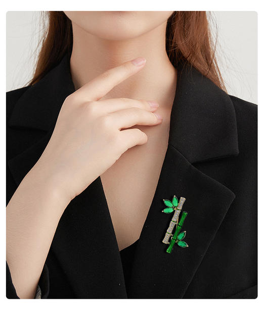 【🎁3.1-3.9有微店订单，没有单不发货哦！！】38女神节🎁抽奖【翠竹胸针】#清雅竹子胸针「翠竹」,清新翠绿,明亮润泽 商品图3