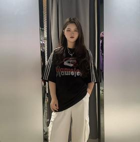 MZ复古运动风圆领短袖T恤（黑） 春季 151060150321