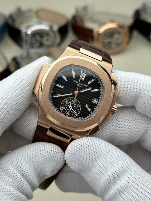 3K厂V3升级版薄薄薄！真功能，真小秒！百达翡丽鹦鹉螺5980多功能计时腕表【表壳】腕表尺寸40.5毫米，厚度为全网最薄仅13.5毫米，同正品一致的枕型表壳采用正面拉丝❗️❗️❗️ 商品图1